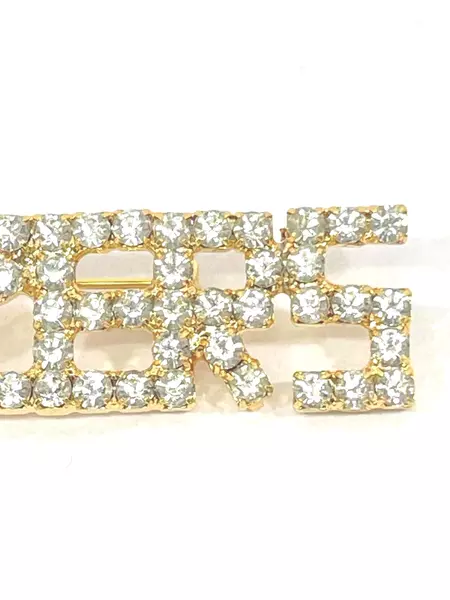 Gold Tone Back Blazers Rhinestone Pin