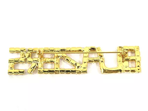 Gold Tone Back Blazers Rhinestone Pin
