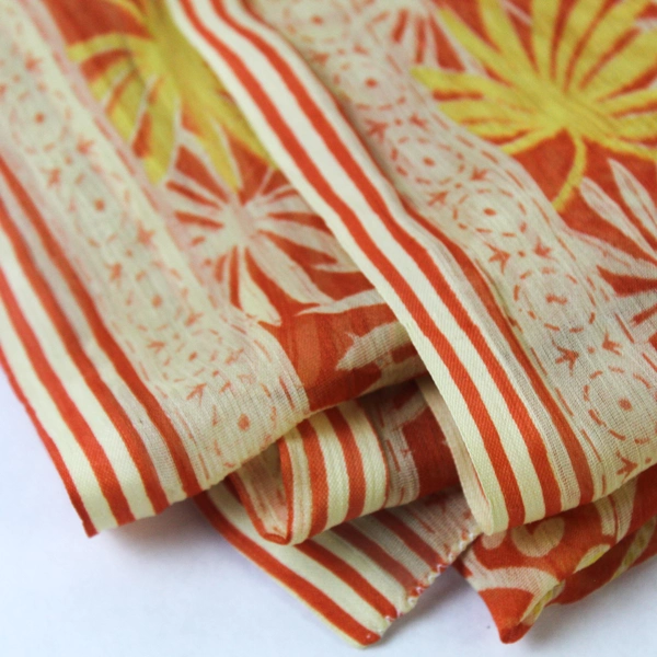 Women's Scarf Orange and Yellow Tropical Pattern 40x84 Inch