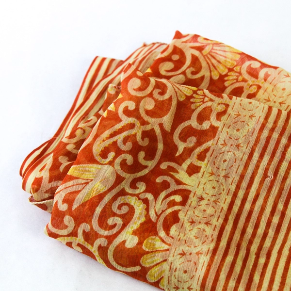 Women's Scarf Orange and Yellow Tropical Pattern 40x84 Inch