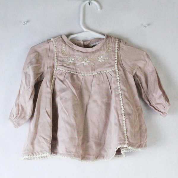 Artisan NY Dress Infant Size 3-6 Months Pink White Lace Accent Floral Baby