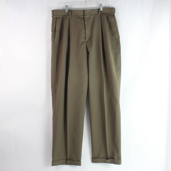 Slates Pleated Brown Dress Slacks Suit Pants Men's Size W36 x L32