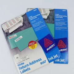 Avery White Return Address Labels Ink Jet 1/2" x 1-3/4" 3760 Stickers Total