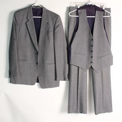 Bus Stop Tailored Denim Blue Blazer and Vest and Pants Set Men's Size Small