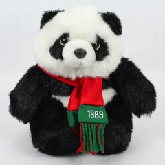 Vintage Christmas 1989 Sitting Panda Bear Stuffed Animal Toy 9"