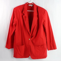 Cathy Daniels Red Single-Button Shoulder Pad Cotton Blazer Women's Size Medium