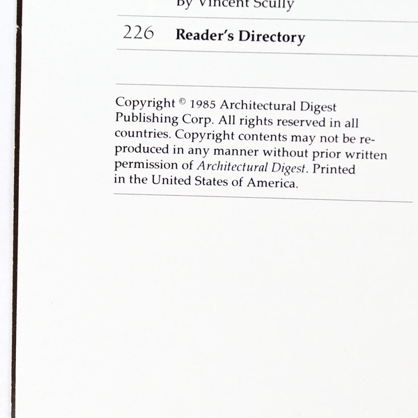 Vintage Architectural Digest Magazine December 1985 