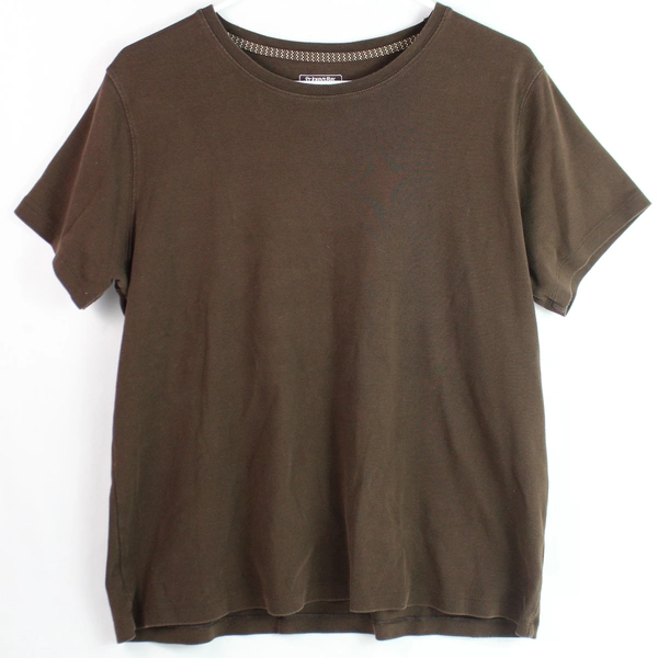 St. John's Bay Classic Tee Brown Crew Neck Cotton T-Shirt Women's XL