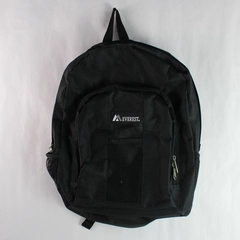 Everest Basic Solid Black Backpack With 2 Zipper Closure Pockets