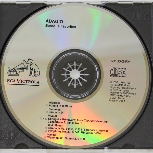 Adagio Baroque Favorites CD 1990 RCA Victrola BMG Music Good Condition