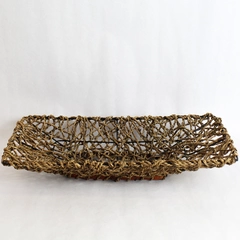 Brown Rectangular Wicker Basket 17" Long 9" Wide