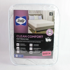 Sealy Clean Comfort Antimicrobial & Waterproof Mattress Pad Queen Size 80" x 60"