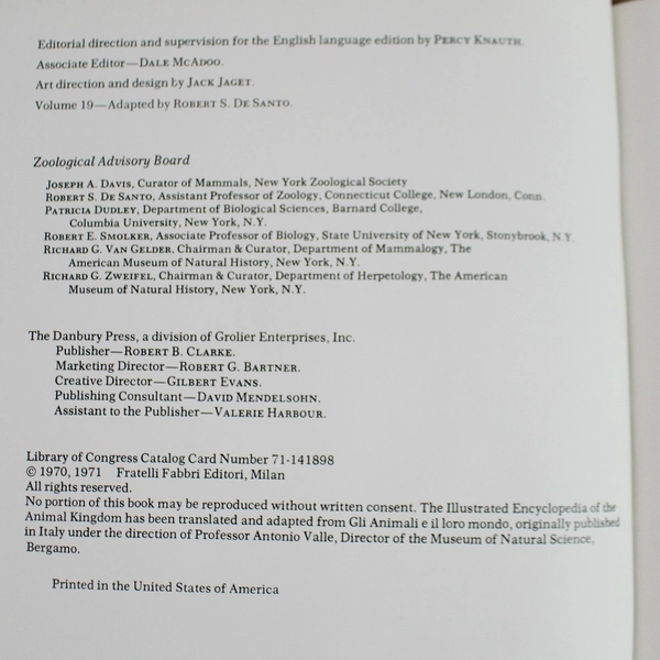 The Illustrated Encyclopedia Of The Animal Kingdom Vol 19 of 19 (1971, Danbury)