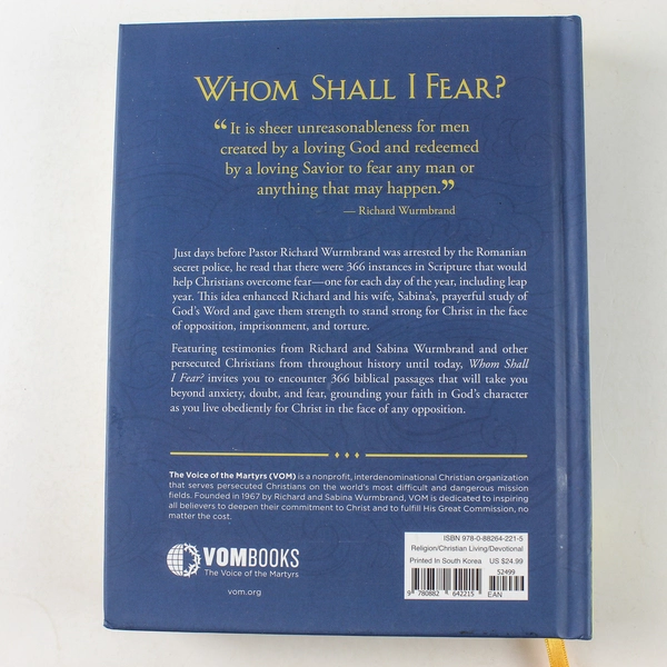 Whom Shall I Fear The Voice of Martyrs 2023 Hardcover