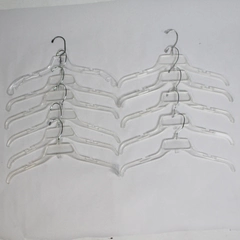 Lot of 11 Clear Plastic Clothes Hangers for Closet Storage & Organization