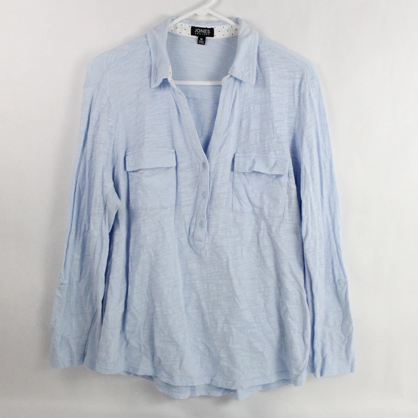 Jones New York Light Blue Long-Sleeved Cotton Shirt Women's Size XL