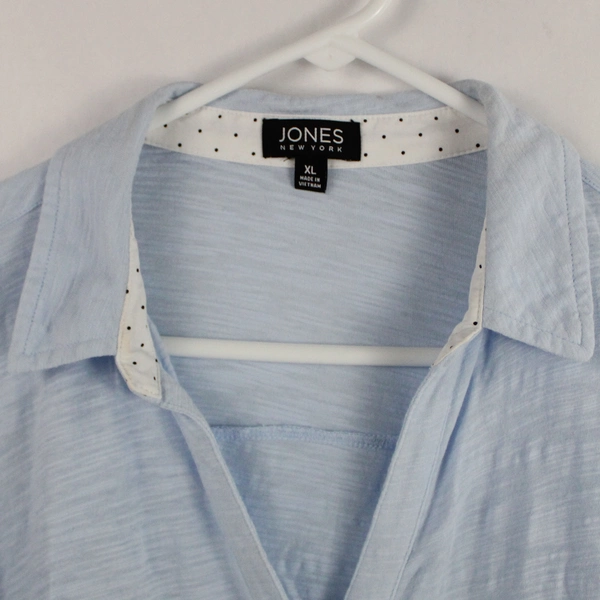 Jones New York Light Blue Long-Sleeved Cotton Shirt Women's Size XL