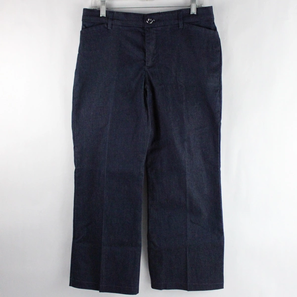 Lee Flex Motion Mid Rise Regular Fit Blue Trouser Women's Size 8 Short