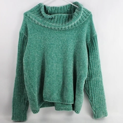 Coldwater Creek Mint Green Soft Knit Cowl Neck Sweater Women's Size Large