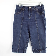 Style & Co Dark Wash Blue Denim Capri Pants Women's Size 8 Cuffs