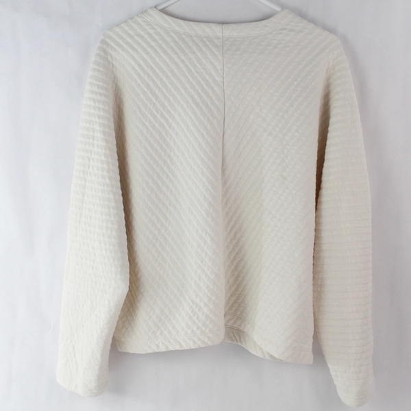 A New Day White Textured Batwing Type Long Sleeve Casual Shirt Women's Size XL
