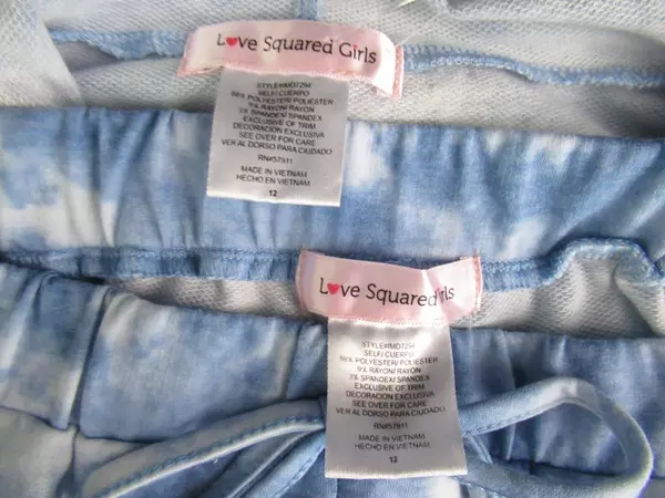 Love Squared Girls 2-pc Set Top & Pants Blue/White Tie Dye Girl's Size 12 Youth