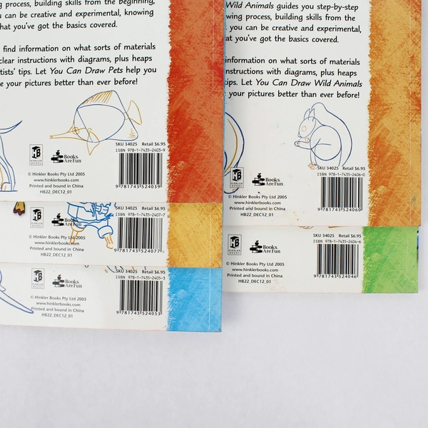 Lot of 5 You Can Draw Series Animas & People Children Books By Damien Toll 2005