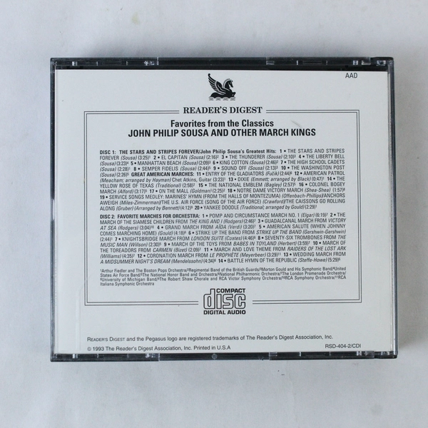 Reader's Digest John Philip Sousa And Other March Kings 2 Disc Set 1993
