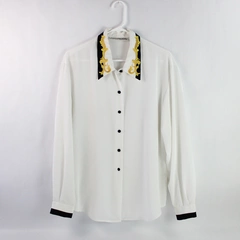Vintage JH Collectibles Embroidered Collar Button-Up Blouse Women's 12 