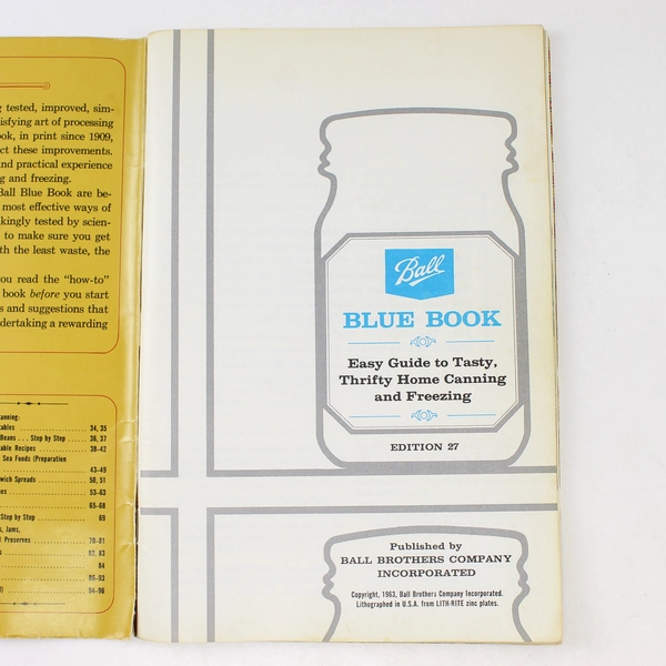 Ball Blue Book Easy Guide to Tasty Thrifty Home Canning Freezing 1963 PB