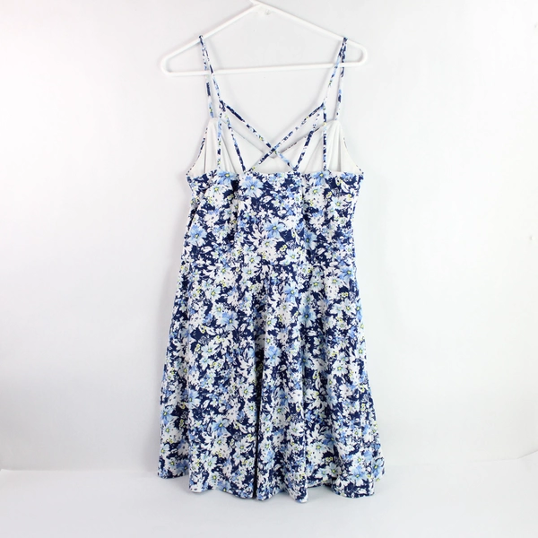BCX Blue Floral Patterned Short Sundress Women's Size XL