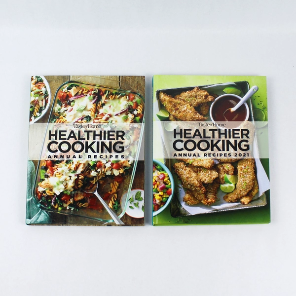 Lot of 2 Taste of Home Healthier Cooking Annual Recipes 2020 & 2021 Hardcover