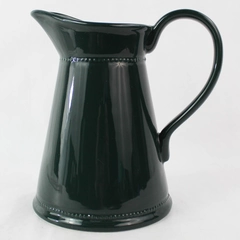 Allure Home Creation Pitcher Emerald Green Beaded Accent Ceramic Farmhouse Style