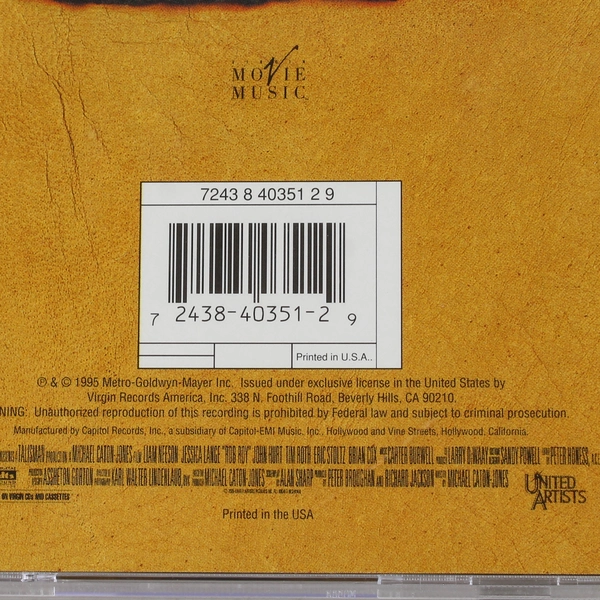Rob Roy Original Soundtrack Various CD 1995 Metro-Goldwyn-Mayer Inc