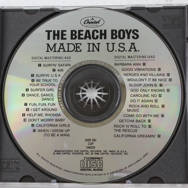 Beach Boys Made In U.S.A. CD 1986 Capitol Records