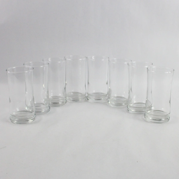 Set of 8 Unbranded Clear Glass Tumbler 5.5" Tall Simple Elegant