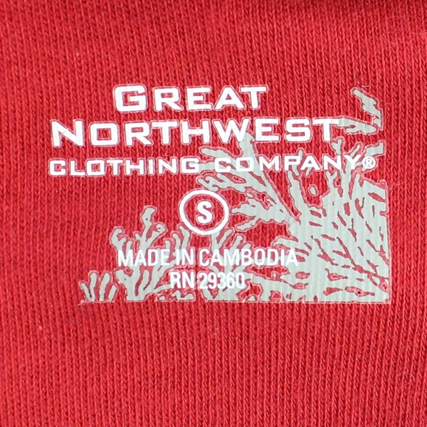 Great Northwest Women's Red Long Sleeve Turtleneck Shirt 100% Cotton Size Small