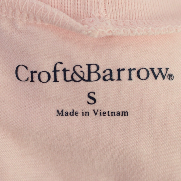 Croft & Barrow Women's Pastel Pink Long Sleeve Mock Neck Shirt Size Small