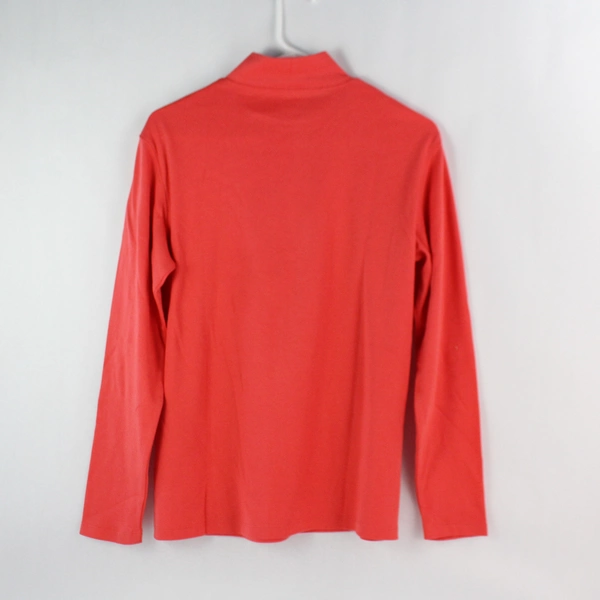 Great Northwest Women's Hot Coral Pink Long Sleeve Mock Neck Shirt Size Medium