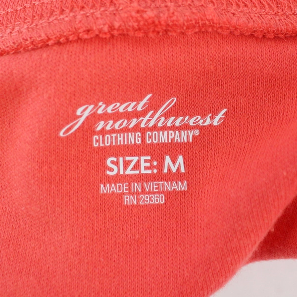 Great Northwest Women's Hot Coral Pink Long Sleeve Mock Neck Shirt Size Medium