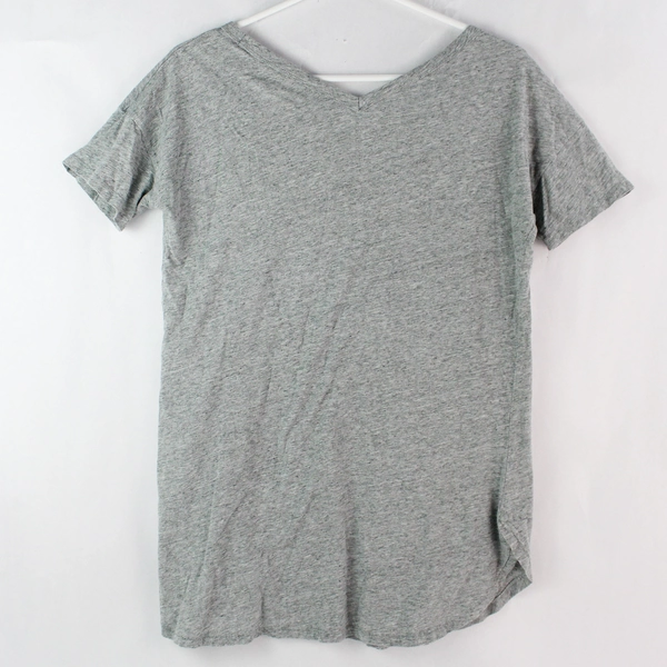 GAP Women's Gray Wash Round Hem Short Sleeve V Neck Shirt Size XS