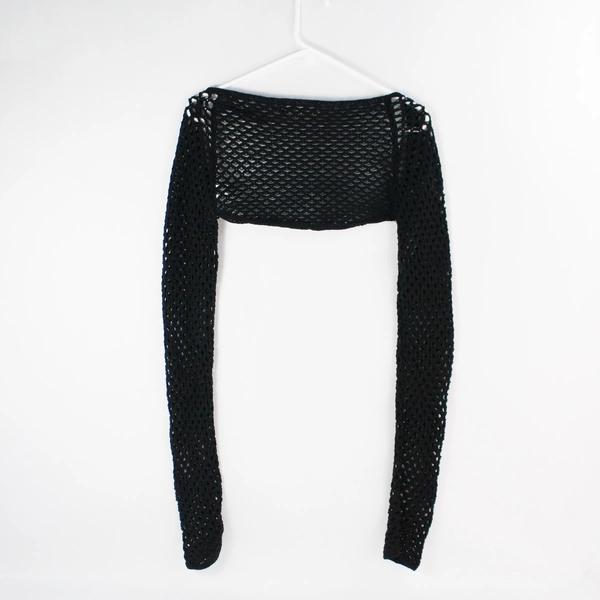 L.A. Hearts Women's Black Crochet Shrug Top Bolero 100% Cotton Size Small