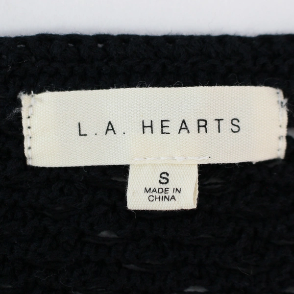 L.A. Hearts Women's Black Crochet Shrug Top Bolero 100% Cotton Size Small
