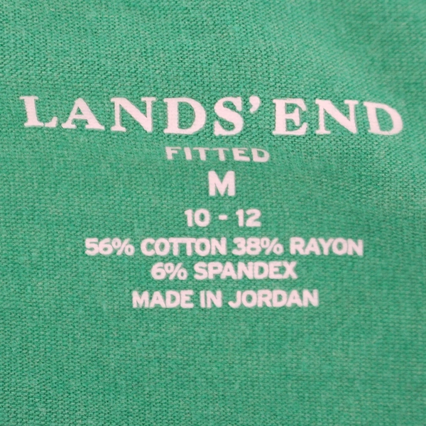 Lands' End Women's Green Round Neck Short Sleeve T-Shirt Size M (10-12)