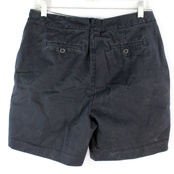 Land's End Women's Black Khaki Style Mid Rise Shorts Size 8 100% Cotton