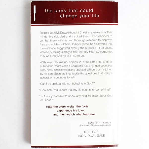 More Than A Carpenter by Josh McDowell 2009 Tyndale Momentum Paperback