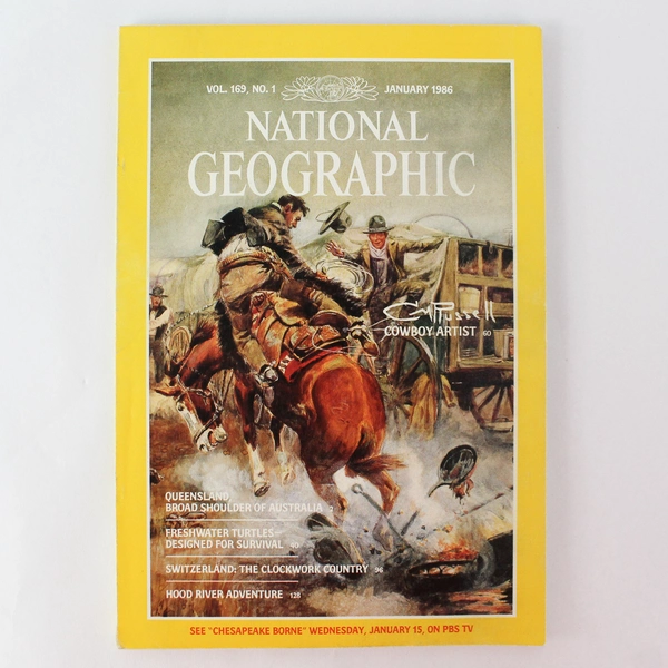 Vintage National Geographic Magazine 1986 Issue January: Cowboy Artist Vol. 169 