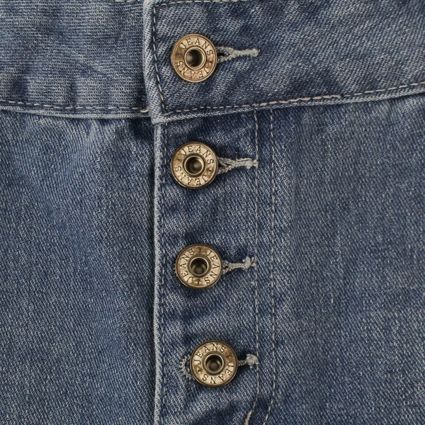 Women's Denim Jeans Light Blue Wash Button Up High Rise Straight Leg Size Medium