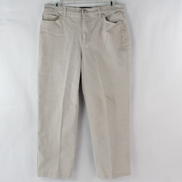 Gloria Vanderbilt Women's Jeans Amanda Beige Straight Leg High Rise Size 10