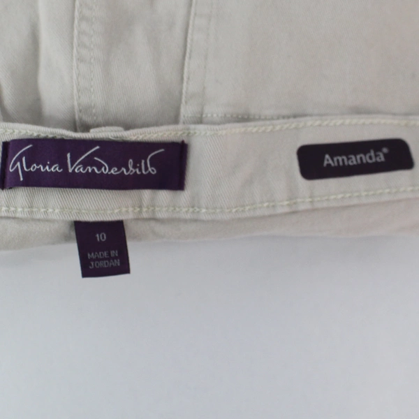 Gloria Vanderbilt Women's Jeans Amanda Beige Straight Leg High Rise Size 10